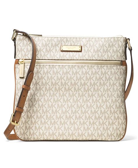 michael michael kors signature bedford flat small crossbody|Bedford Small Logo Stripe Crossbody Bag .